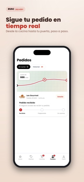 Seguimiento del pedido en tiempo real, paso a paso